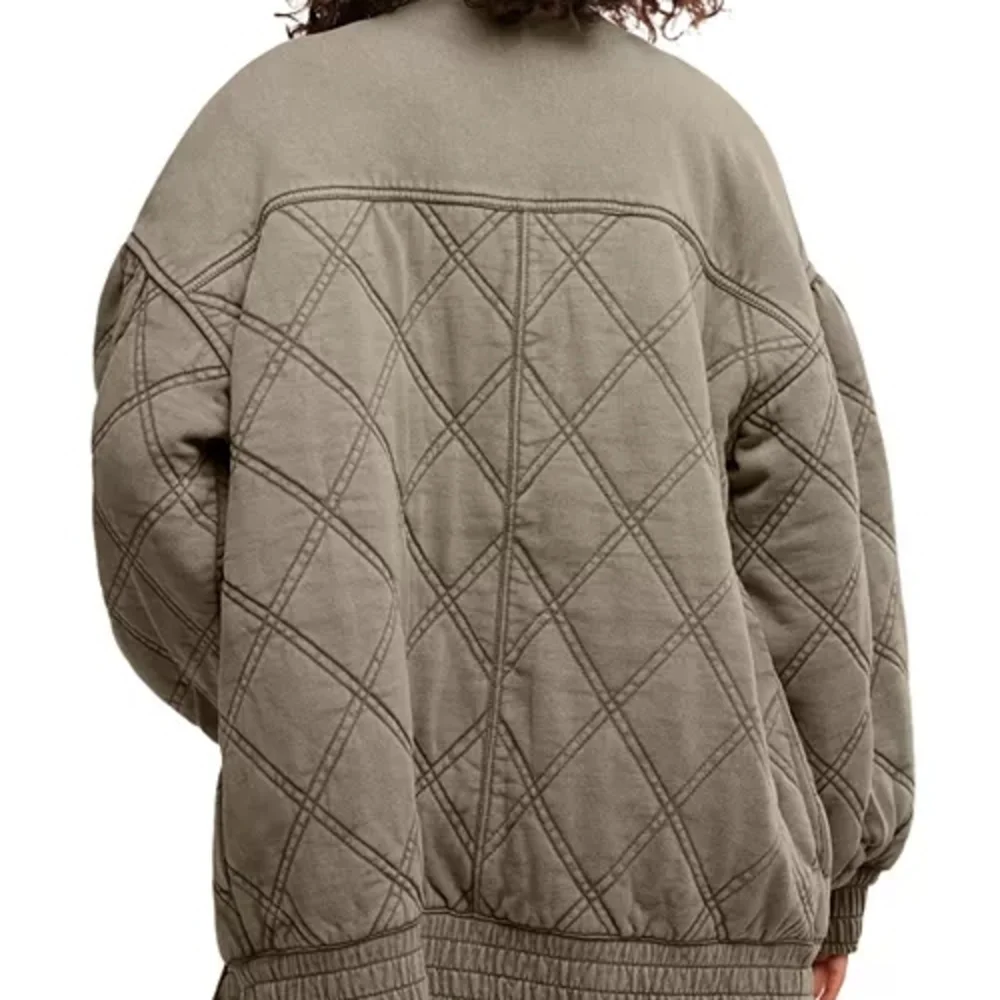 Free People Quilted Puffer Jacket in Olive Size M Nwot - Picture 2 of 12